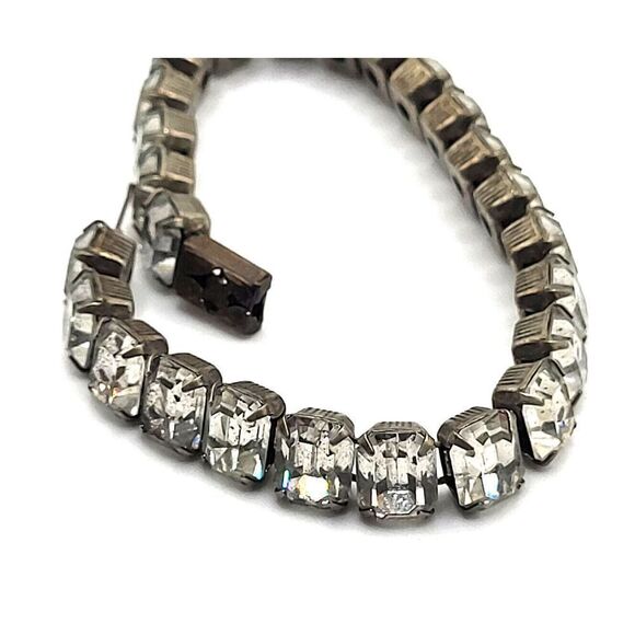 Antique Chunky Rhinestone Bracelet 6.5in broken clasp - Picture 1 of 4